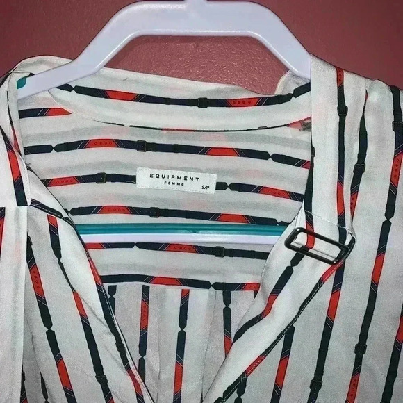 Equipment Janelle Silk Shirt Bright White Multi - Picture 4 of 7